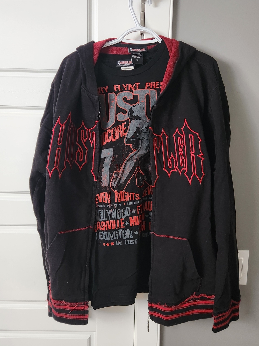 Vintage Hustler Hoodie And Shirt 2000s Hardcore Ed Size XL